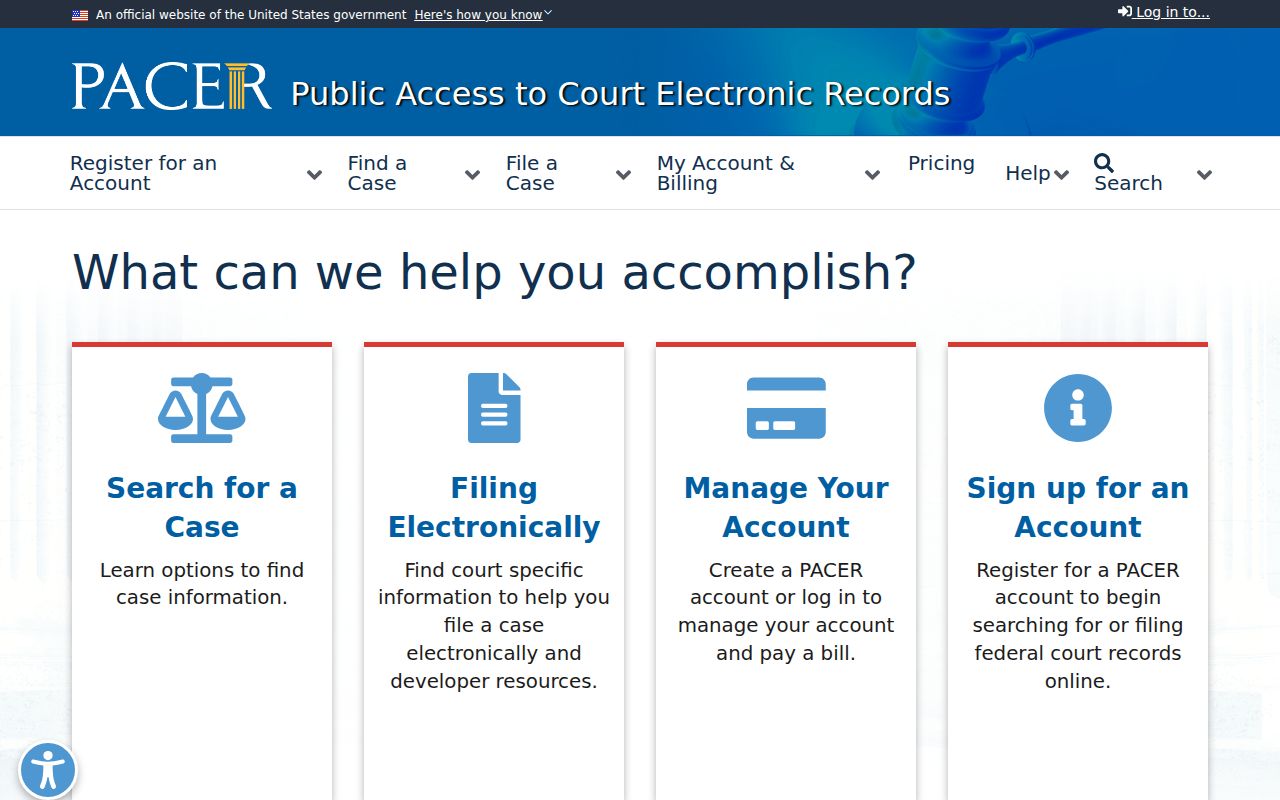 Sullivan County federal criminal court case search through PACER