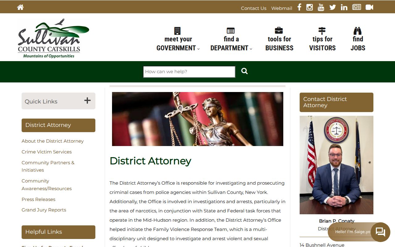Sullivan County criminal case records and District Attorney programs