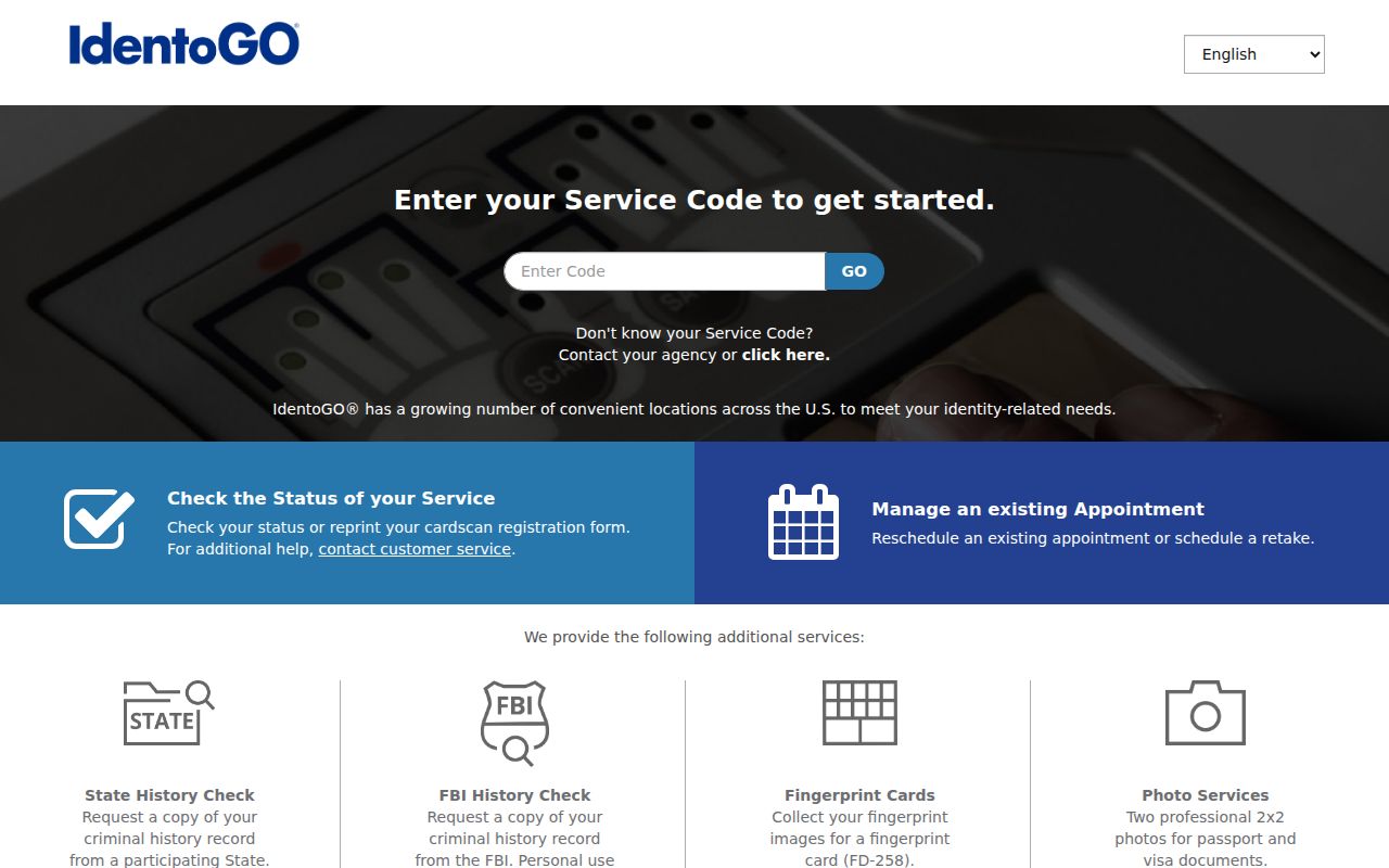 Sullivan County criminal record fingerprint enrollment through IdentoGO